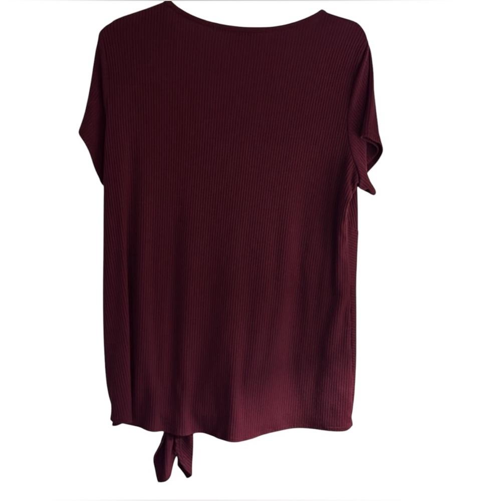 Apt 9 Burgundy Ribbed Blouse - Picture 3 of 5
